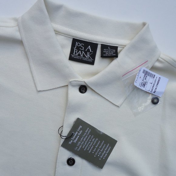 NWT. SIZE L. JOS. A. BANK The traveler long sleeve polo shirt. - Picture 5 of 16